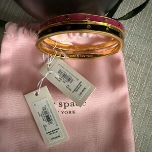 Set of 2 Kate Spade Spot The Spade Enamel Hinged Bracelets